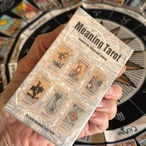 Meaning Tarot 78 with meaning on card face. Beginners deck new in pkg. Antiqued.